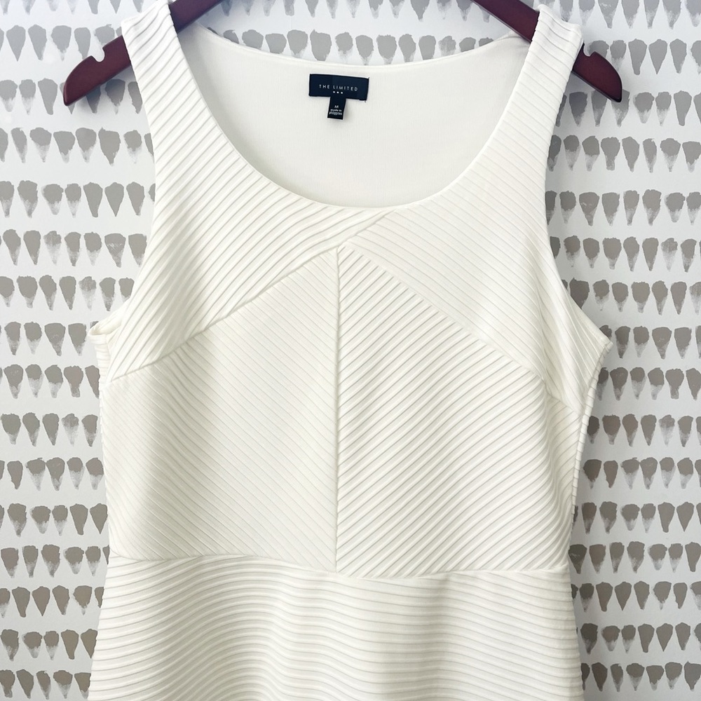 The Limited - White Ribbed Dress - size medium